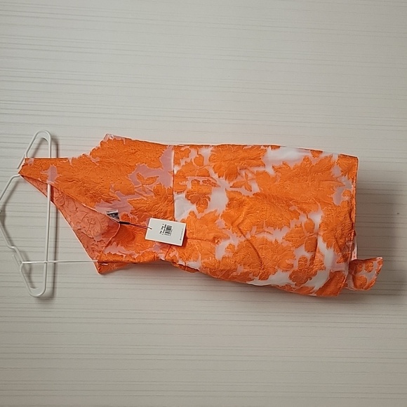 Hello Molly Moving On Out Orange And White One Shoulder Mini Dress Sz 2 - Picture 7 of 9